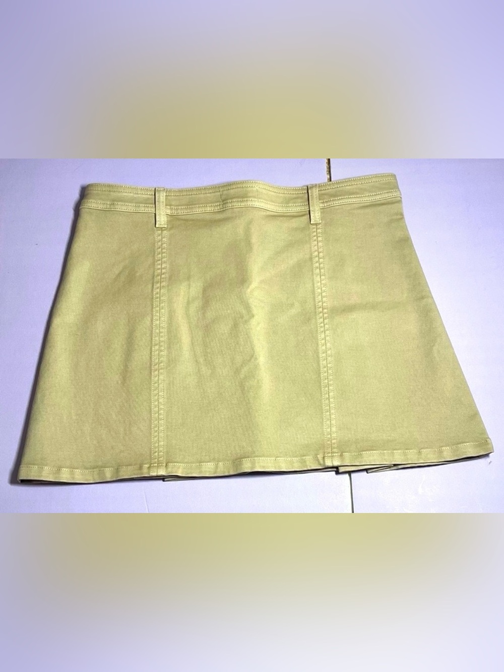DL 1961 Size 28 Utility Mini Skirt Almond Soft Khaki Twill Classic Pleat Cotton - Picture 8 of 14